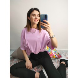 PEMBE OVERSIZE T-SHİRT