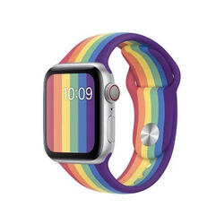 Gökkuşağı Apple Watch Silicon Kordon — Ücretsiz Kargo