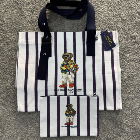 RL Bear Premium Çizgili Plaj Çantası 