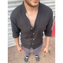 Makas Yaka Gömlek Siyah