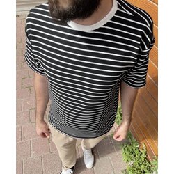 Beyaz Çizgili Örme Kumaş