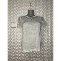 LTB Beyaz Tüllü Kadın T-Shirt