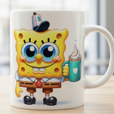"Neşeli SpongeBob Temalı Seramik Bardak"