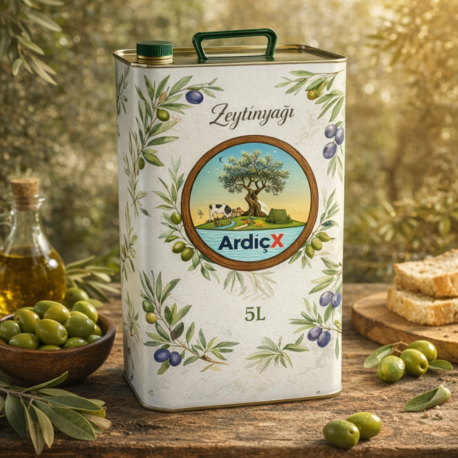 5LT Teneke Erken Hasat Soğuk Sıkım 0.5 Dizem Zeytinyağı Naturel Sızma (Yeni Sezon)