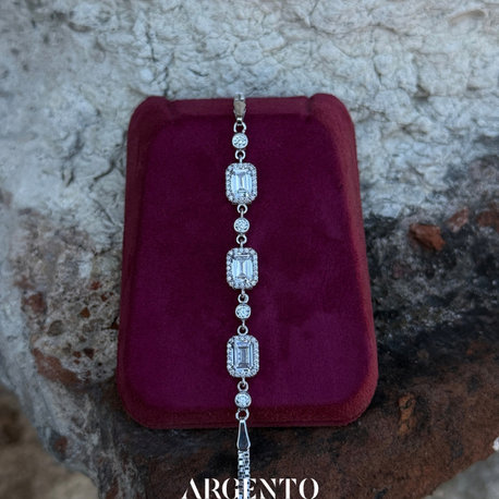 3’lü Baget Taşlı 925 Ayar Gümüş Bileklik