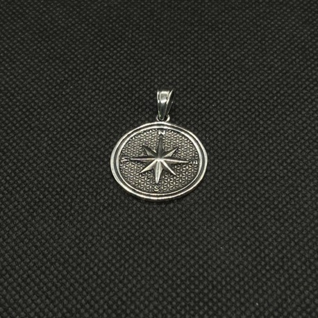 925 Ayar Gümüş Pusula (Compass) Erkek Kolye