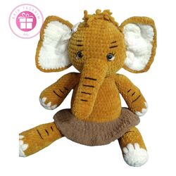 Amigurumi el emeği göz nuru sevimli fil (46cm)