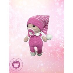 Amigurumi el emeği bebek uyku arkadaşı (24cm)