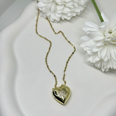 Gold  Kalp Detaylı UXPING JEWELRY