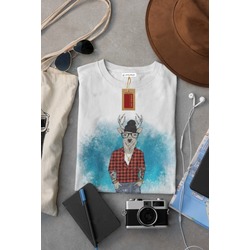 Geyik Figürlü Erkek Tshirt