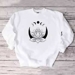 Nilüfer Çiçeği Tasarım Sweatshirt