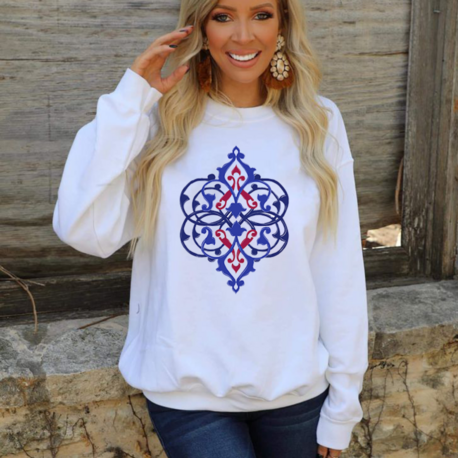 Çini Desenli Sweatshirt