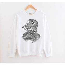 Aslan Figürlü erkek sweatshirt