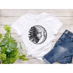Güneş Ve Ay Unisex Tasarım Tshirt
