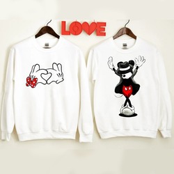 Mickey Mouse ve Minnie Mouse Kalp Tasarım Sevgili Kombin (adet fyattır)