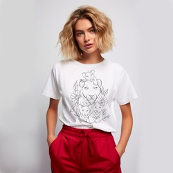 Kaplan ve Yavruları Tattoo Tshirt (Anneler günü koleksiyonu)