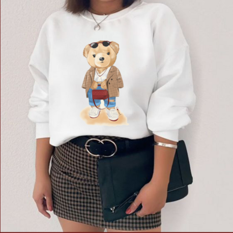 Ayı Figür Tasarım Sweatshirt