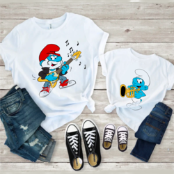 Şirin Baba ve Şirin Ebeveyn Kombin Tshirt (Adet Fiyattır)