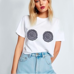 Örgü Detaylı Tasarım Tshirt