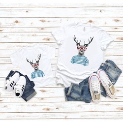 Geyik Figürlü Baba ve Çocuk Kombin Tshirt (Adet)