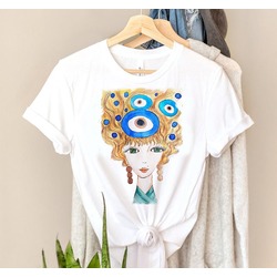 Nazar Boncuklu Kadın Tasarım Tshirt