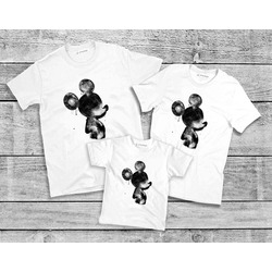 Miki Fare Anne - Baba ve Çoccuk  Kombin Tasarım Tshirt