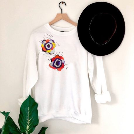 70s Çiçek Tasarım Sweatshirt