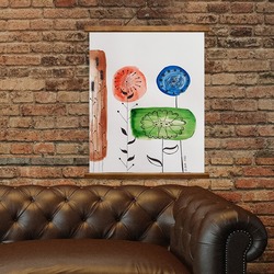 Minimal Ciçek Detaylı Suluboya Resim
