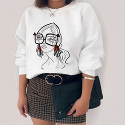 Kadın İllustrasyon Çizim Tasarım Sweatshirt