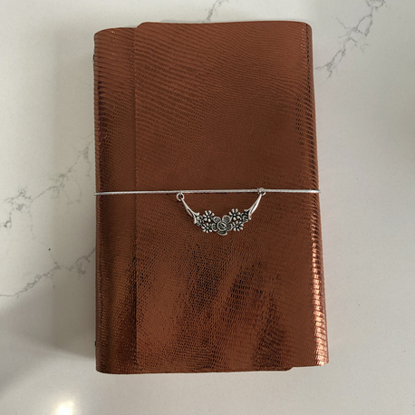 A5 Metalik Bakır Deri Defter Kılıfı