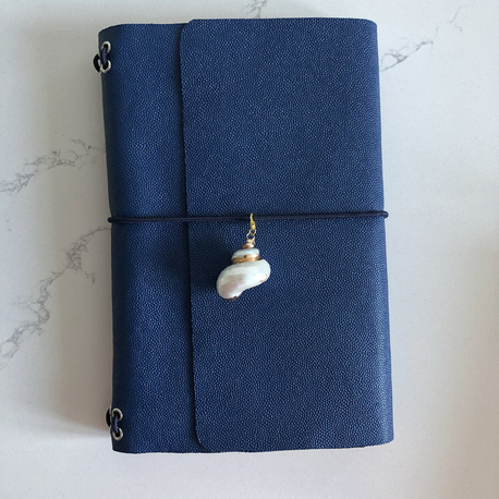 A5 Lacivert Gerçek Deri Defter Kılıfı