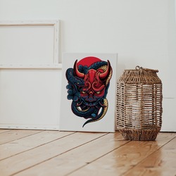 Hannya Mask Yüksek Çözünürlüklü Baskıya Hazır Tasarım