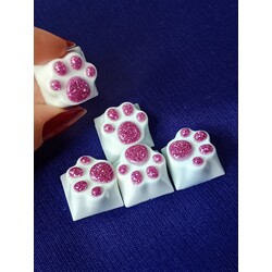 4 adet Beyaz Pembe Klavye Tuş