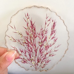 Kırmızı Çiçek Bahçesi Bardak Altlığı (2,4,6'lı Set)