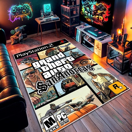 GTA San Adreas Halı 80 x 120 cm , Diğer Ölçüler İçin Varyasyon Seçebilirsiniz