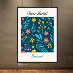 Çiçek Pazarı Broward Desenli Bitki Motifleri