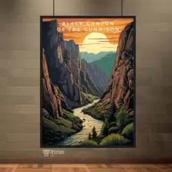 Gunnison Kanyonu Nehri ve Güneş Manzarası