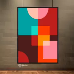 Canlı Renklerde Soyut Geometrik Desen