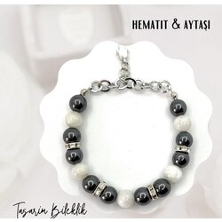 Hematit ve Aytaşı Doğaltaş Bileklik