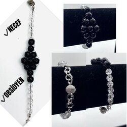 Obsidyen ve Necef Doğaltaşlı Bileklik