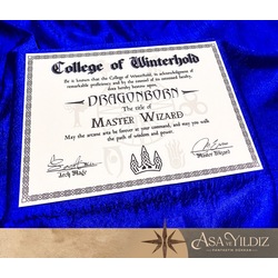 Kişiye Özel Skyrim, College of Winterhold Diploması, A4 Boyutunda