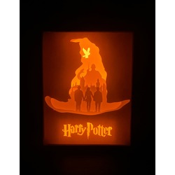 Harry Potter Light Box, 27,5 x 22,5 x 8,5cm, Amber Renkli Işıklı
