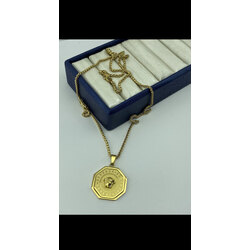 Gold Versace Çelik Kolye 