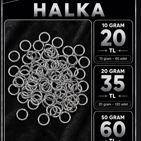 10 gram 7 mm gümüş renk halka 
