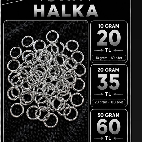 50 gram 8 mm gümüş renk halka 