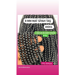 8 mm onıks siyah taş mat
