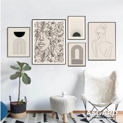 Soyut Çizgisel 5’li Çerçeve Set