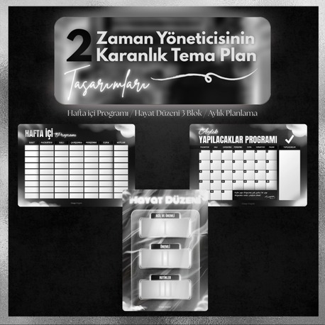 Zaman Yöneticisinin Karanlık Tema Planlama Serisi 2