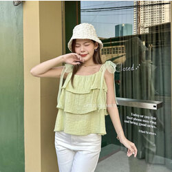 Chiffon Bow Camisole -Yeşil 