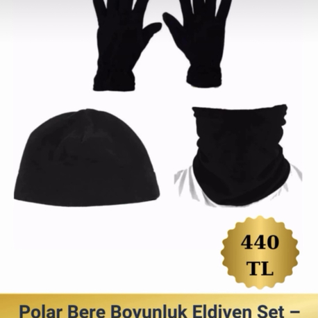 Polar bere boyunluk eldiven set